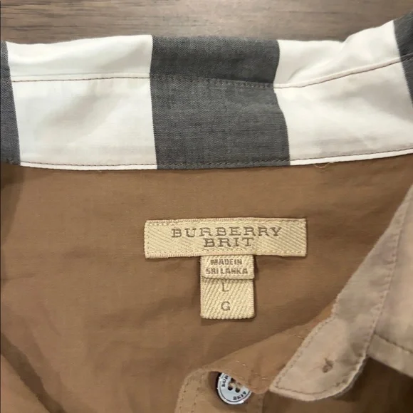 Burberry Cotton Popover Tunic Blouse Sz L - Picture 6 of 9